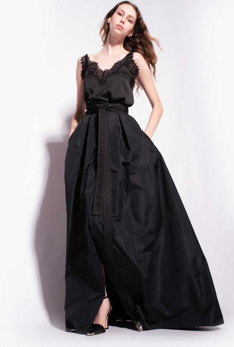 Women's Pinko Taffeta Maxi Skirts Black | Australia-98437129