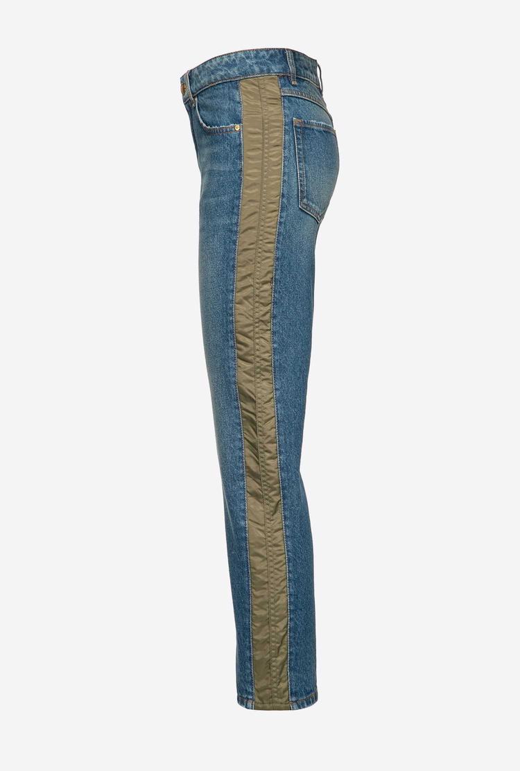 Women's Pinko Technical Canvas Jeans Blue/Green | Australia-65893479