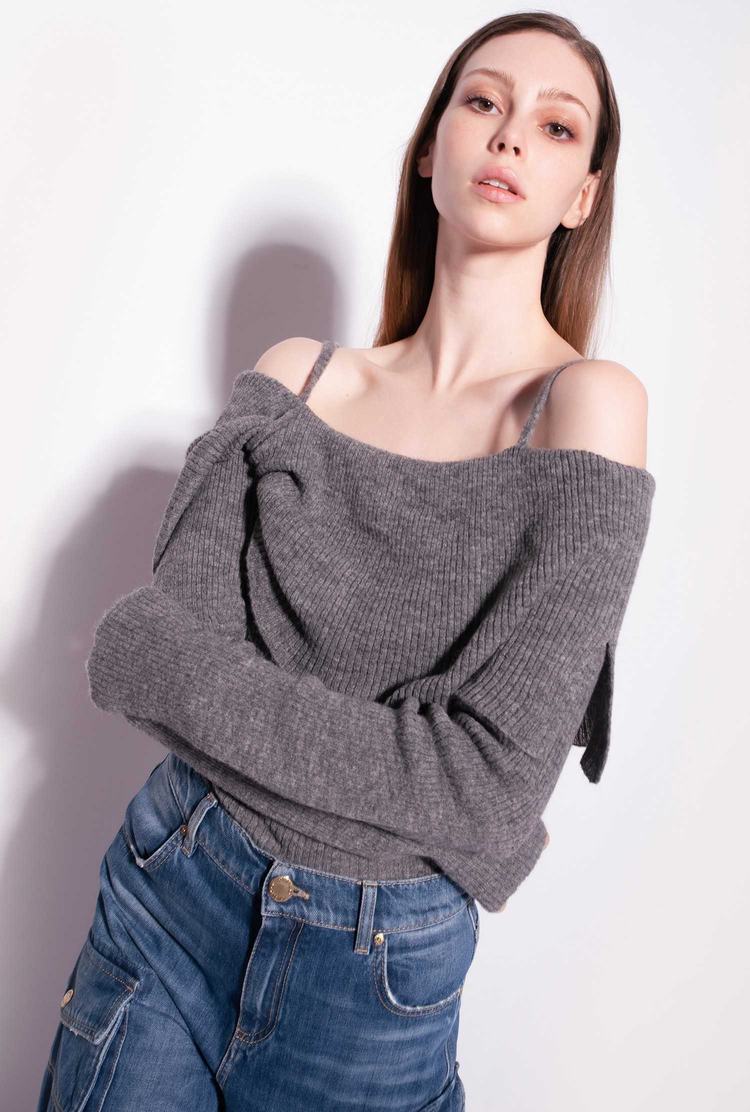 Women's Pinko Thin Shoulder Straps Sweaters Grey | Australia-62913589