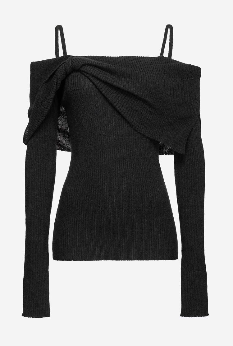 Women's Pinko Thin Shoulder Straps Sweaters Black | Australia-75821969