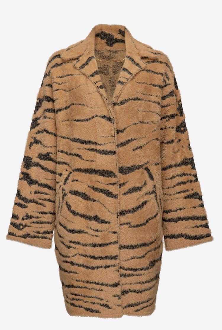 Women's Pinko Tiger Print Coats Brown/Black | Australia-96413879