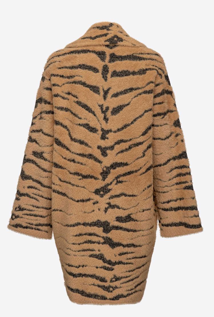 Women's Pinko Tiger Print Coats Brown/Black | Australia-96413879