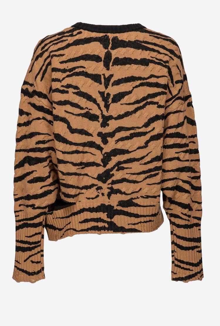 Women's Pinko Tiger Print Pullover Brown/Black | Australia-75320849