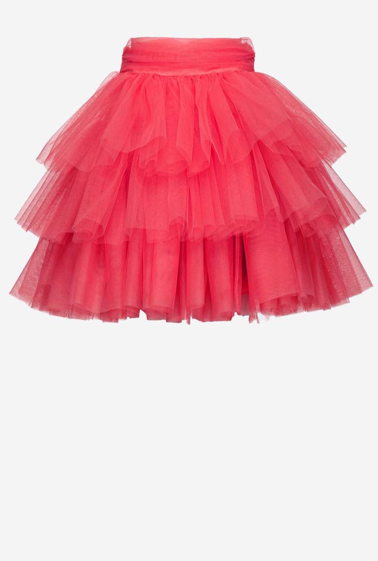 Women's Pinko Tulle Mini Skirts Brown Pink | Australia-29104659