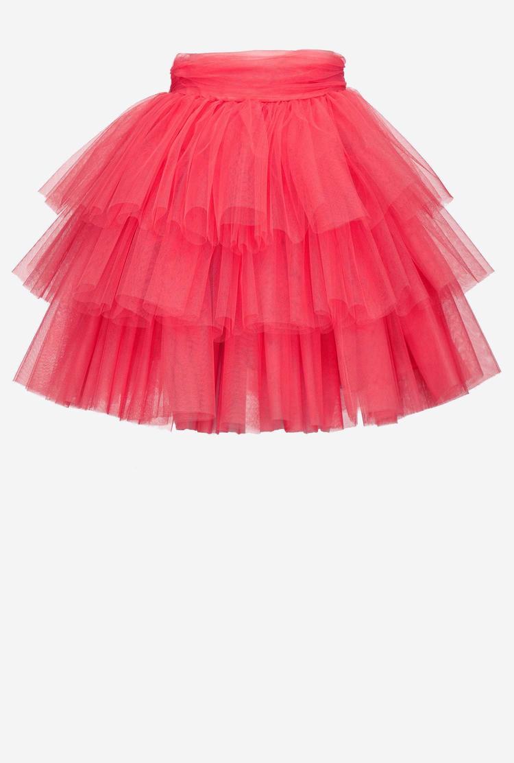 Women's Pinko Tulle Mini Skirts Brown Pink | Australia-29104659