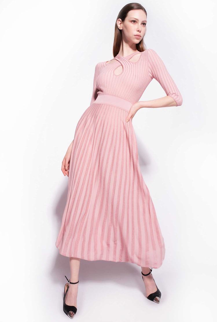 Women\'s Pinko Two-tone Knit Midi Dress Pink | Australia-53890429