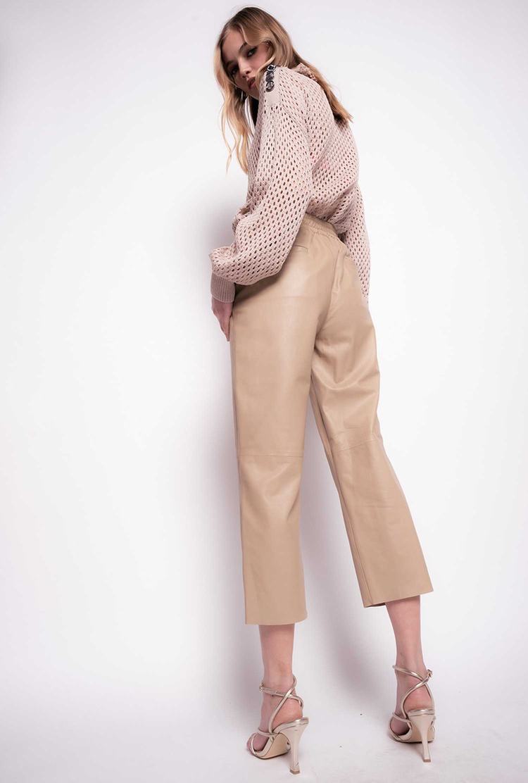 Women's Pinko Ultralight Leather Pants Beige | Australia-42096159