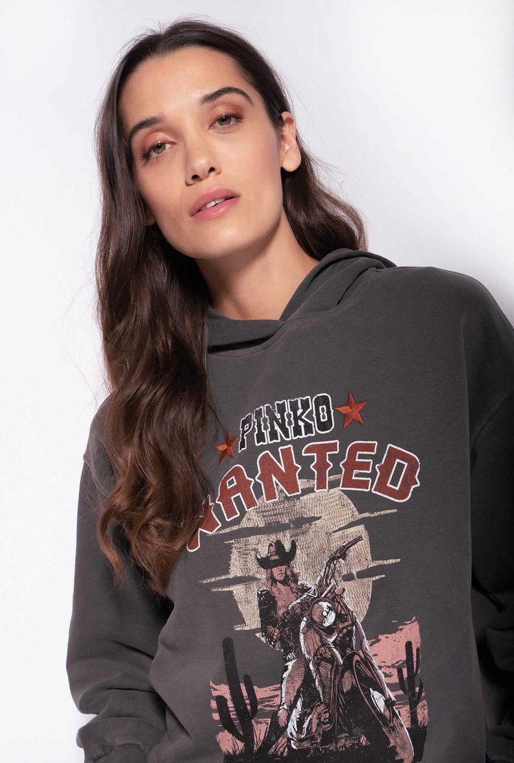 Women's Pinko Wanted Print Sweatshirt Grey | Australia-56297309