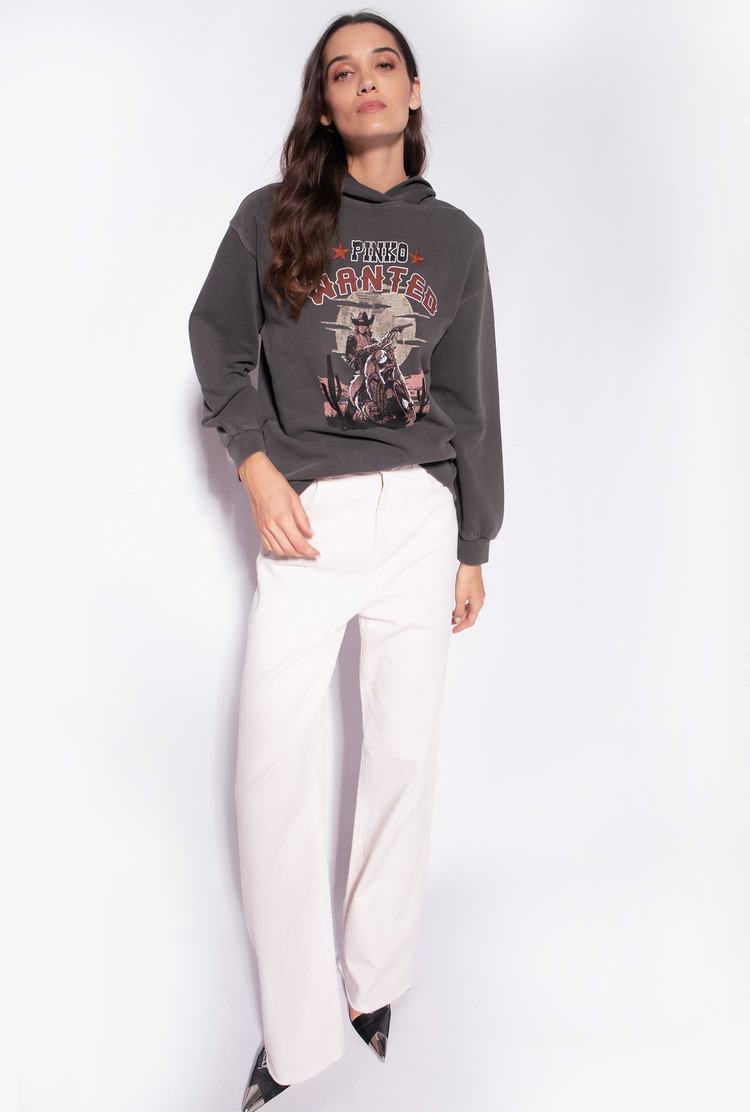 Women's Pinko Wanted Print Sweatshirt Grey | Australia-56297309