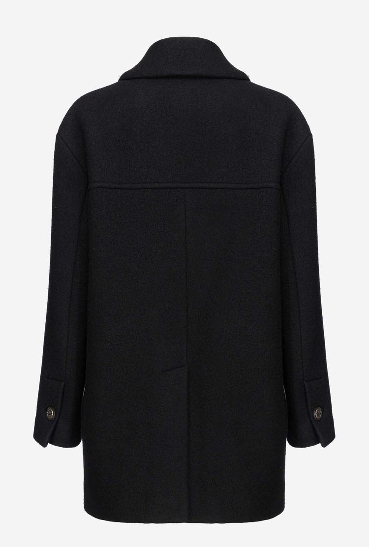 Women's Pinko Washed Cloth Coats Black | Australia-43957089