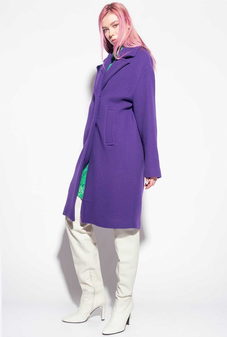 Women's Pinko Washed Cloth Coats Purple | Australia-07139689