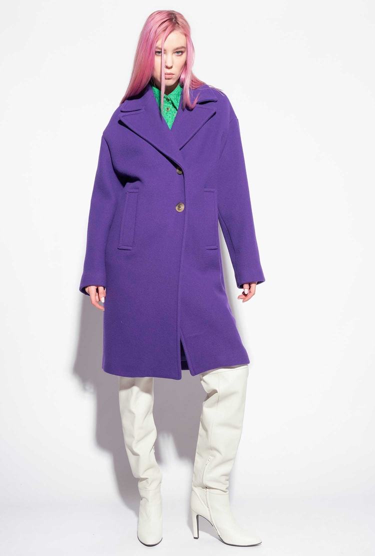 Women's Pinko Washed Cloth Coats Purple | Australia-07139689