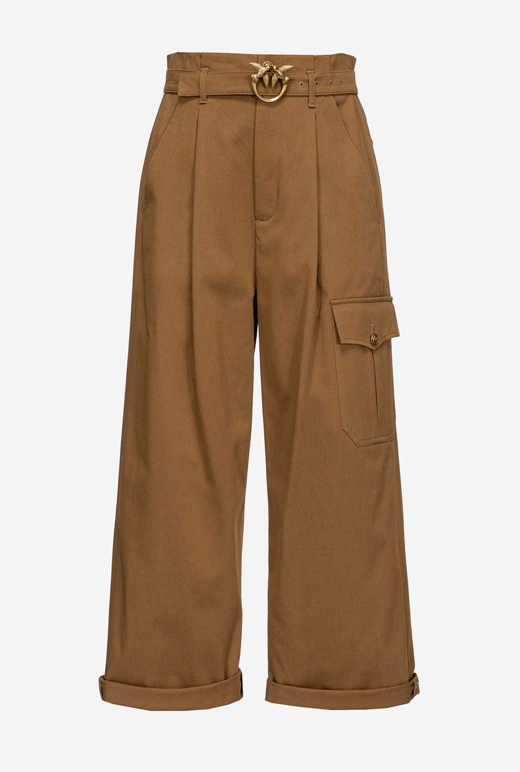 Women's Pinko Wide-leg Cargo Pants Green | Australia-43916589