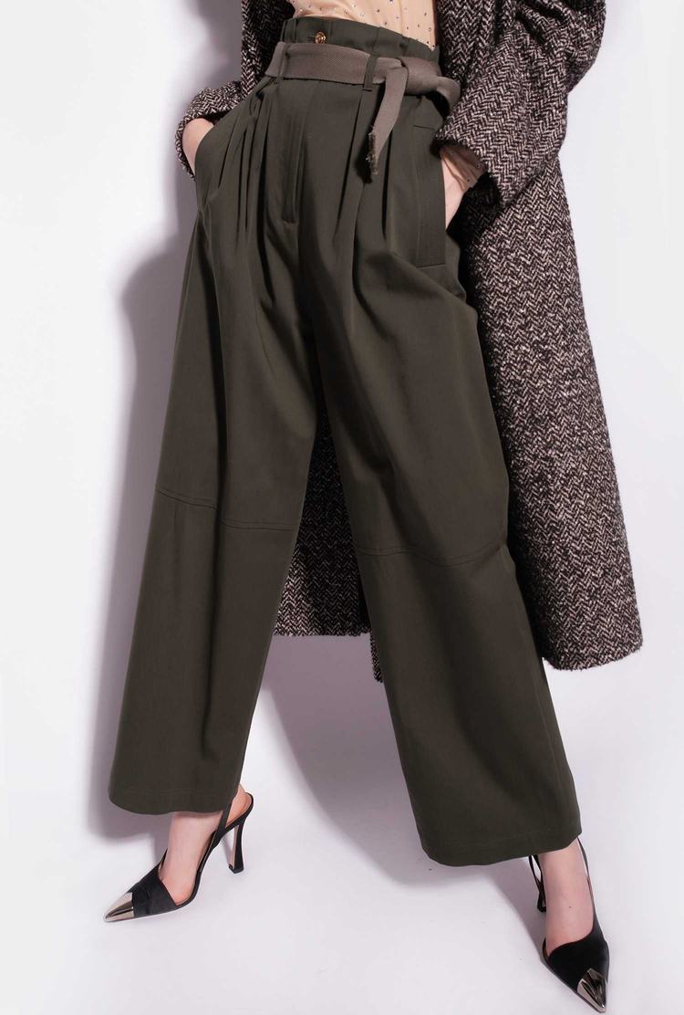 Women's Pinko Wide-leg Pants Green | Australia-15260399