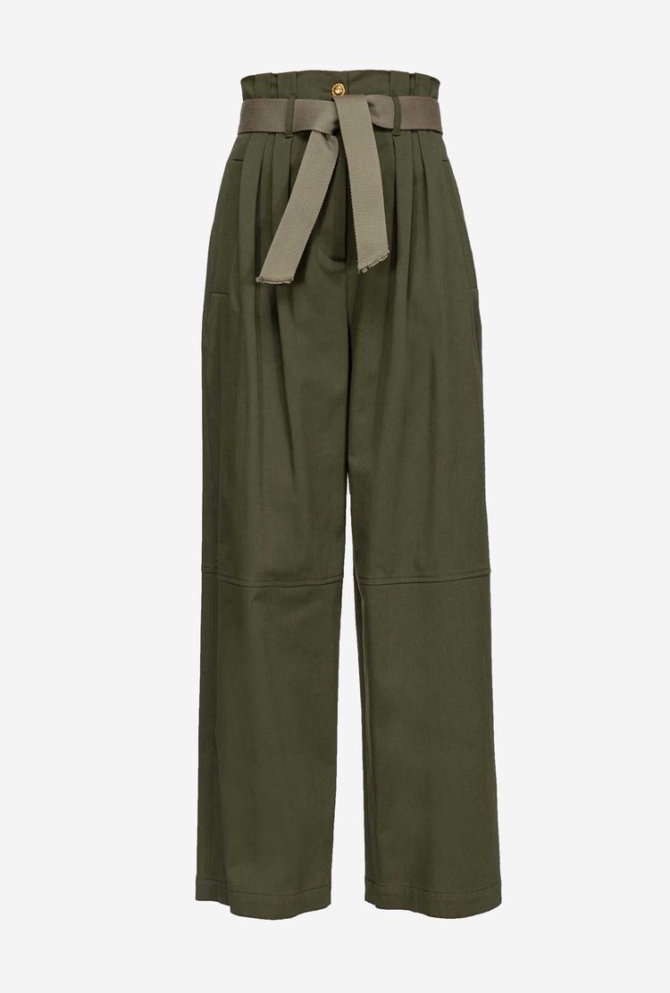 Women's Pinko Wide-leg Pants Green | Australia-15260399