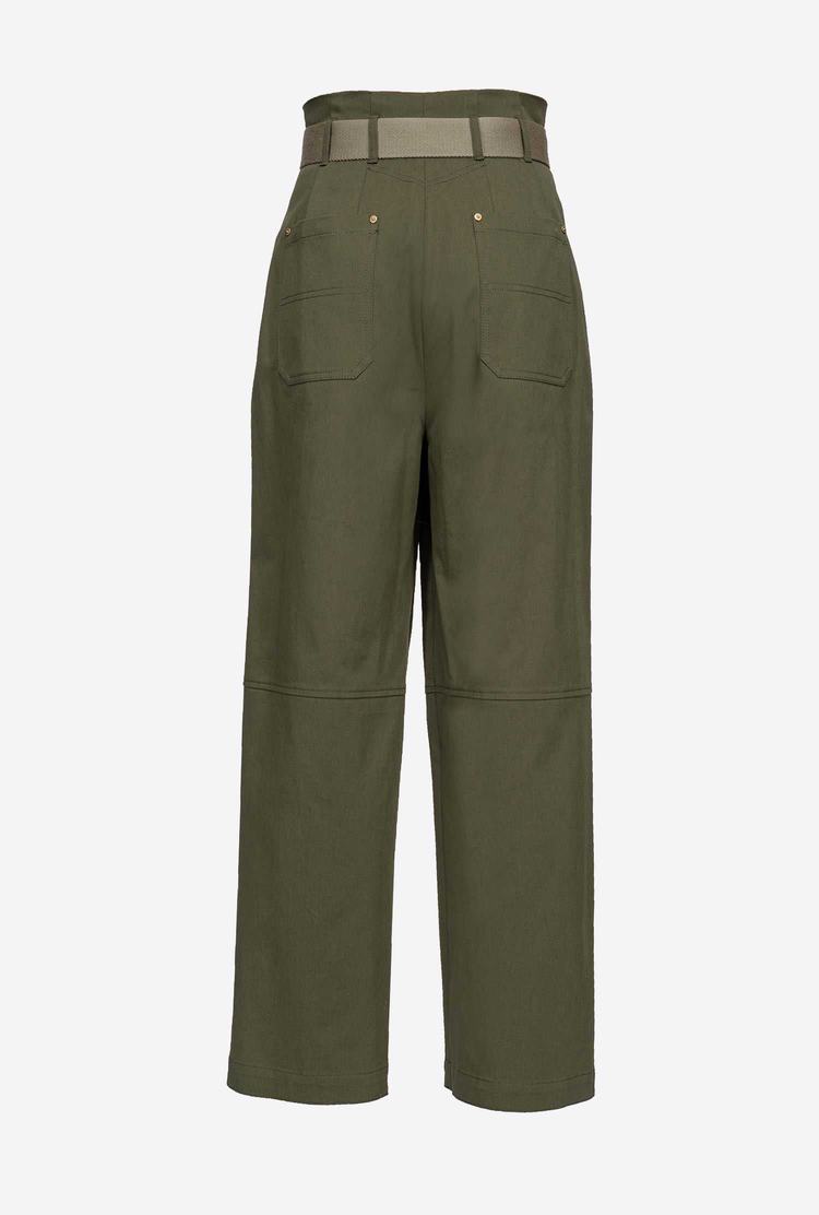 Women's Pinko Wide-leg Pants Green | Australia-15260399