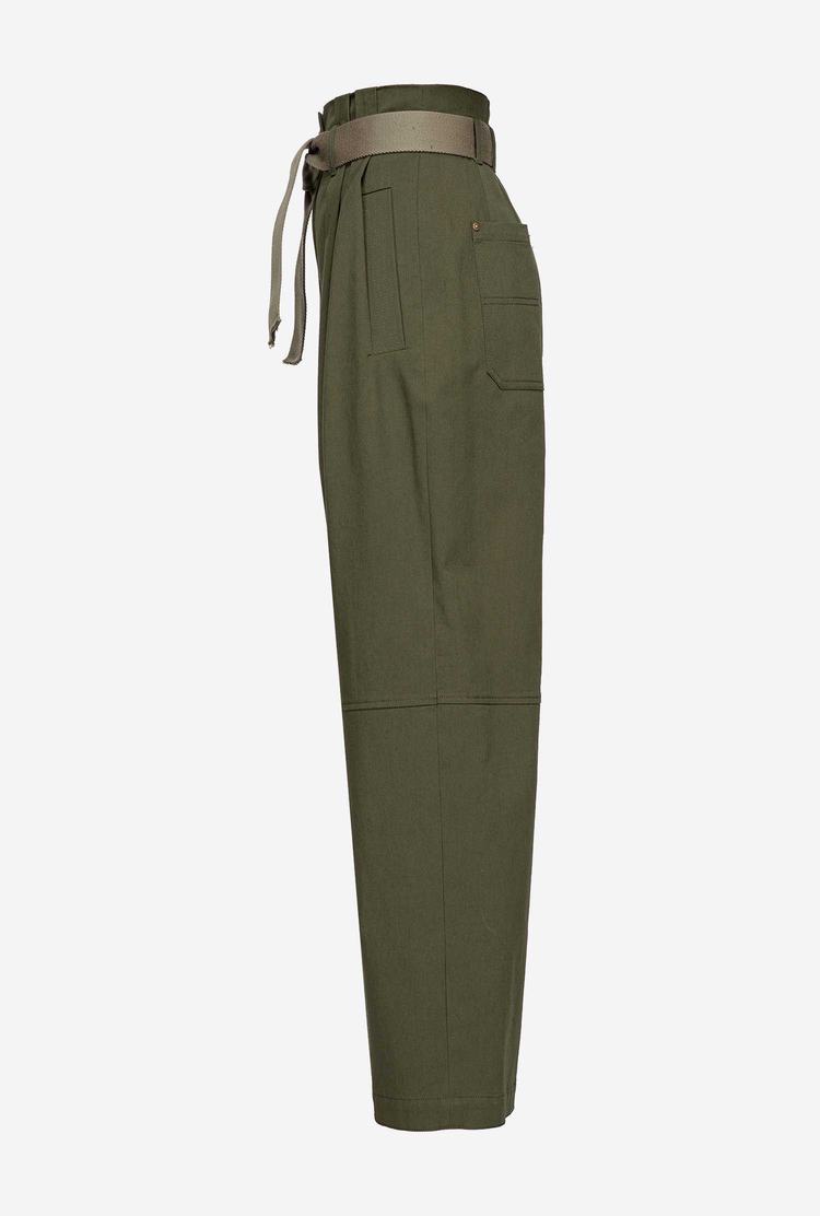 Women's Pinko Wide-leg Pants Green | Australia-15260399