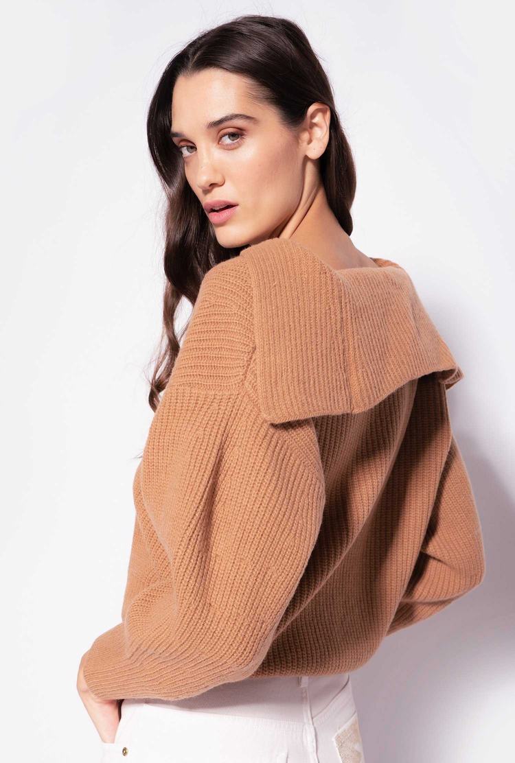 Women's Pinko Wide-neck Pullover Brown | Australia-13540969