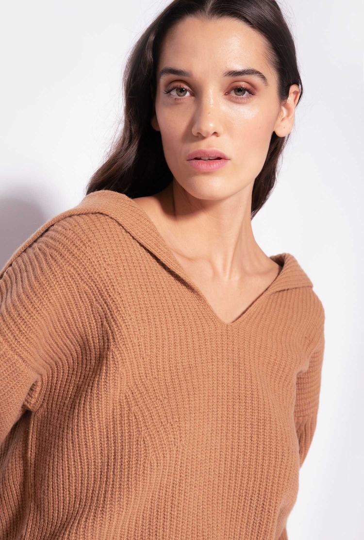 Women's Pinko Wide-neck Pullover Brown | Australia-13540969