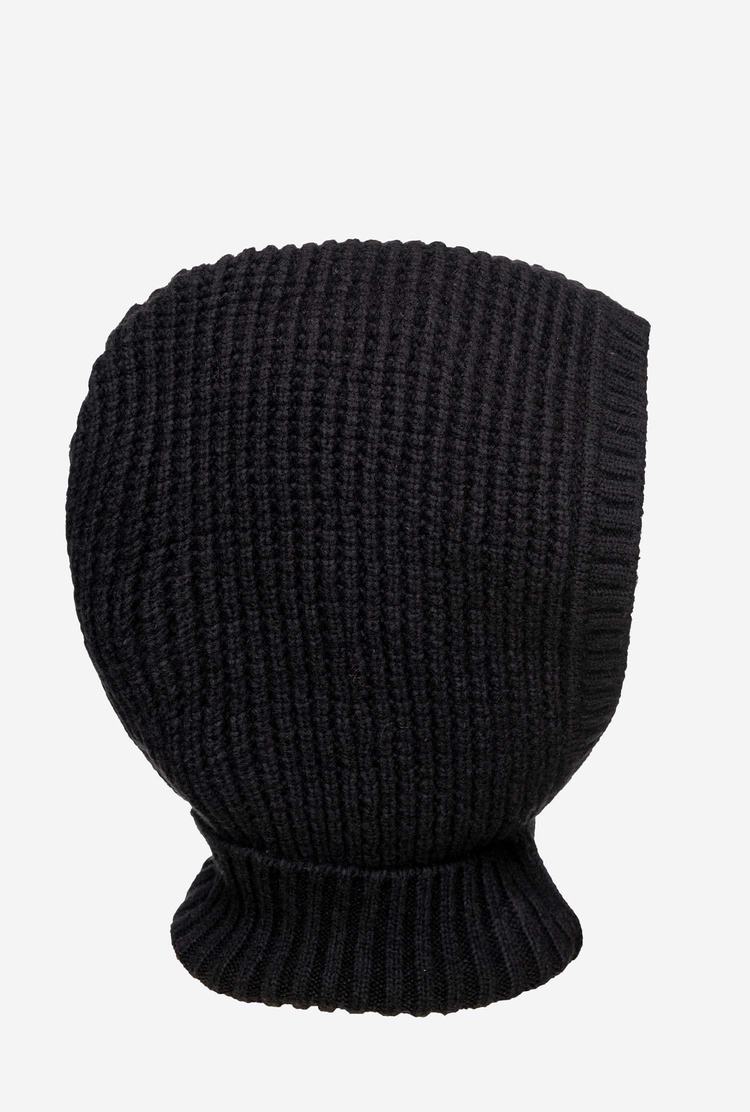 Women's Pinko Wool Balaclava Beanie Black | Australia-46250979