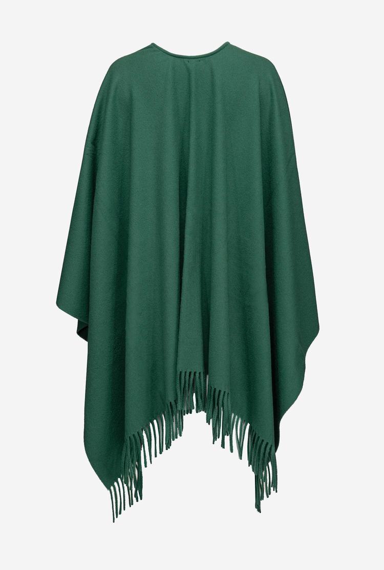 Women's Pinko Wool Poncho Scarves Green Deep Green | Australia-12098639