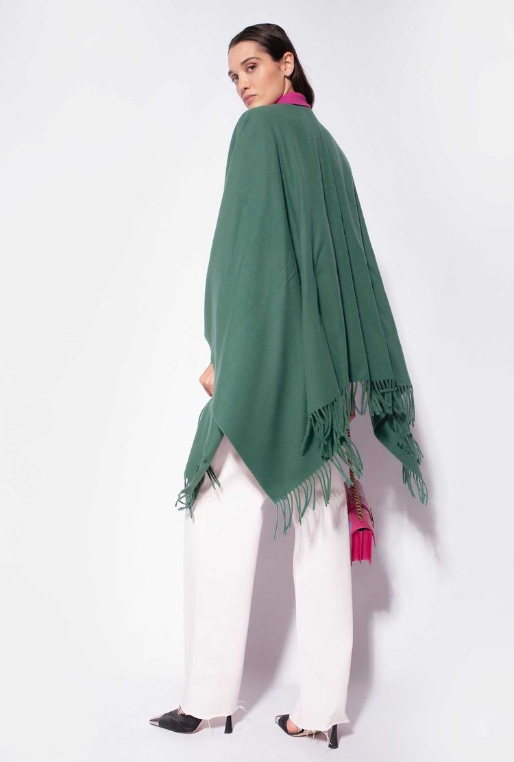 Women's Pinko Wool Poncho Scarves Green Deep Green | Australia-12098639