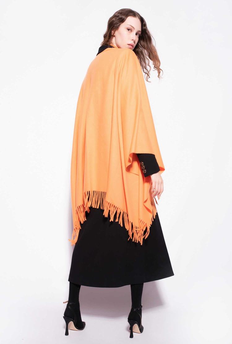 Women's Pinko Wool Poncho Scarves Orange | Australia-30951829