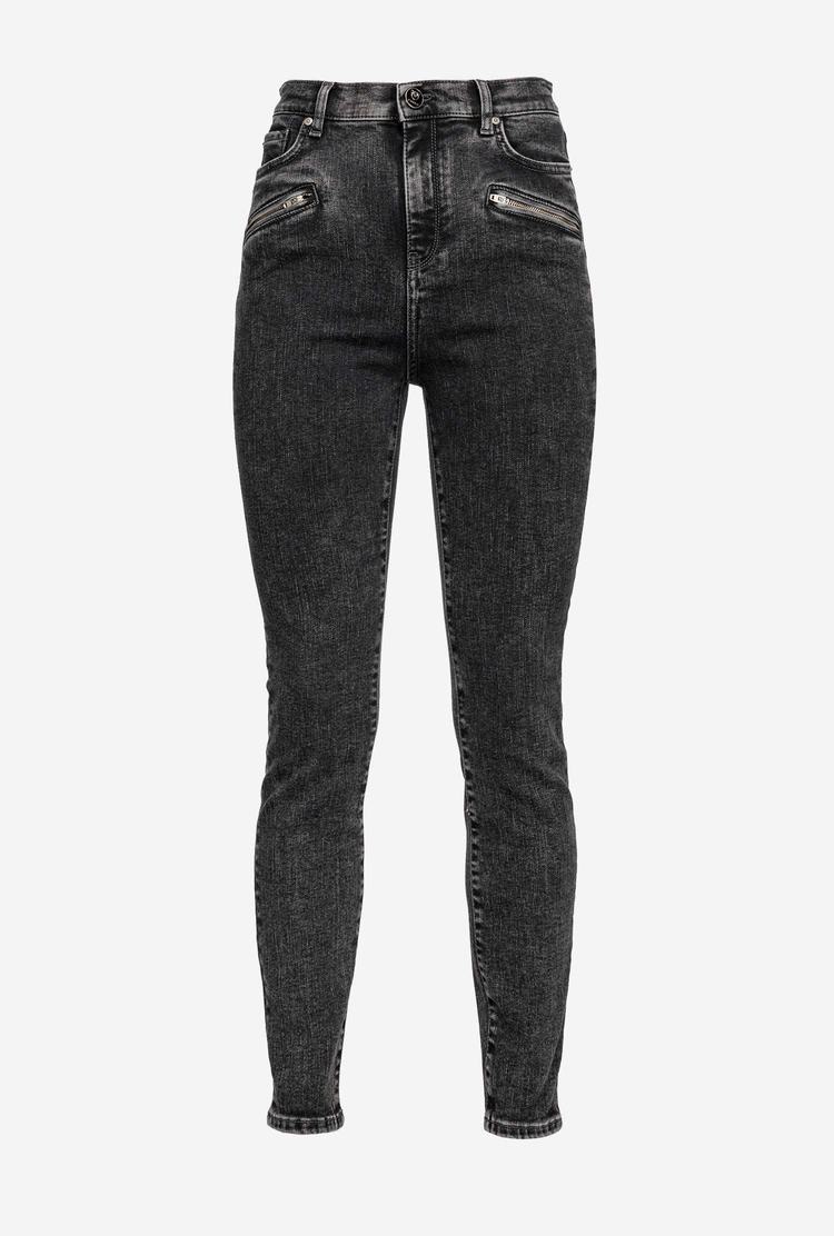 Women's Pinko Zip Jeans Grey | Australia-62048519