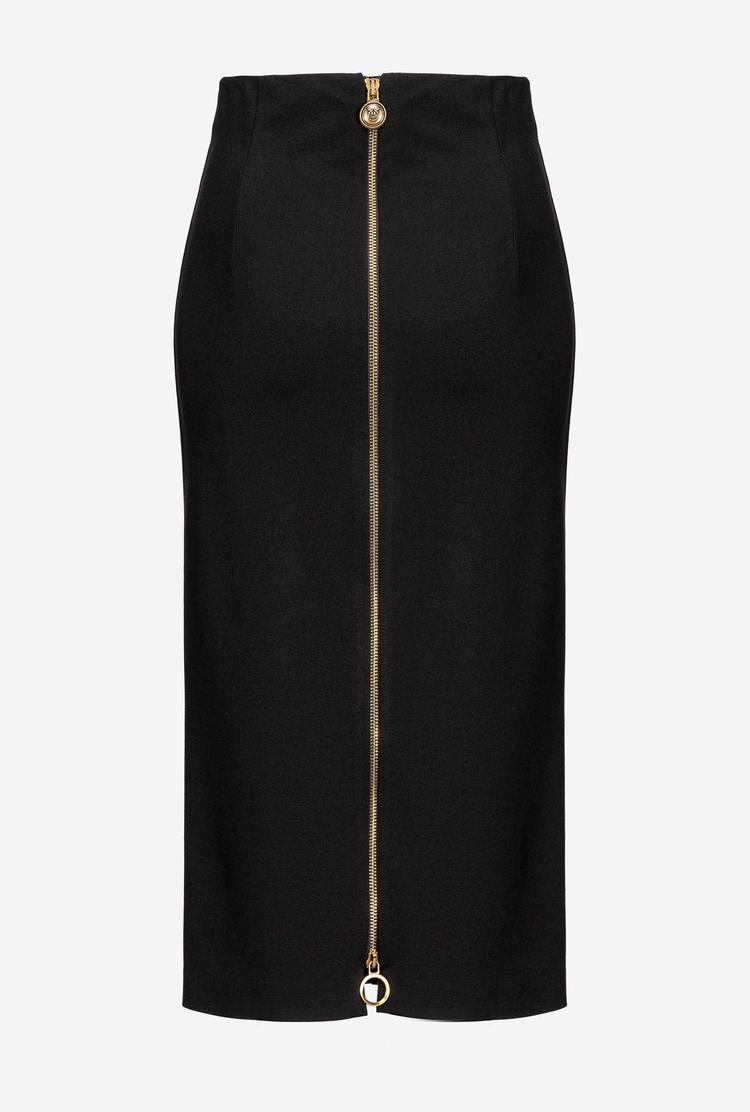 Women's Pinko Zip Skirts Black | Australia-42613089