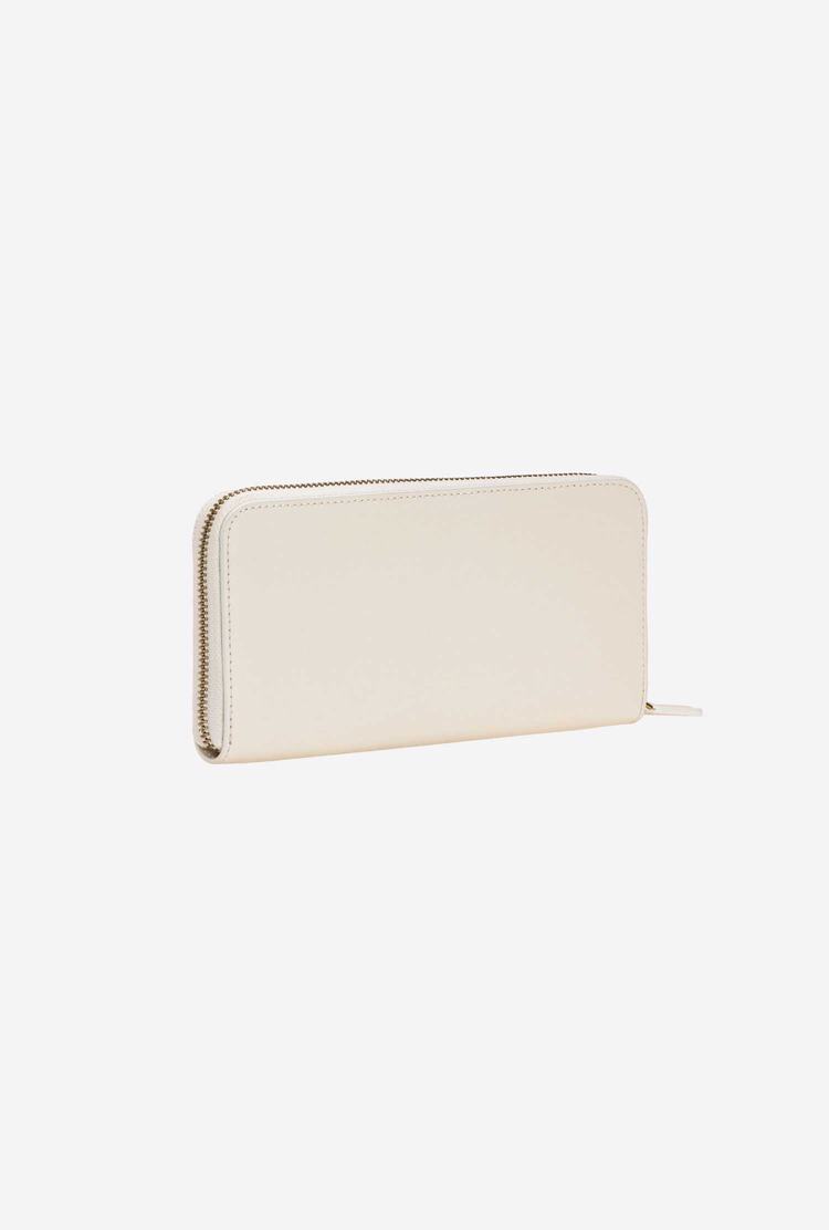 Women's Pinko Zip-around Leather Wallets White Gold | Australia-59683709