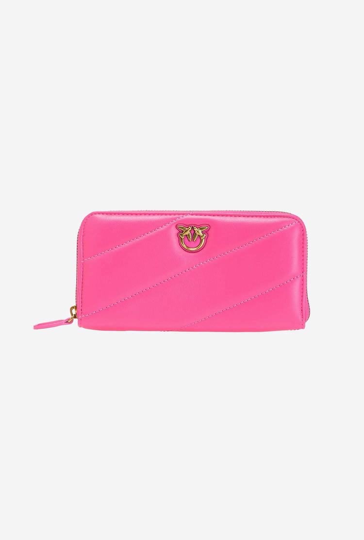 Women\'s Pinko Zip-around Quilted Wallets Fuchsia Gold | Australia-70594869