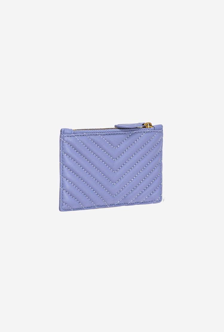 Women's Pinko Zipped Card Holder Purses Lavender Gold | Australia-07496289