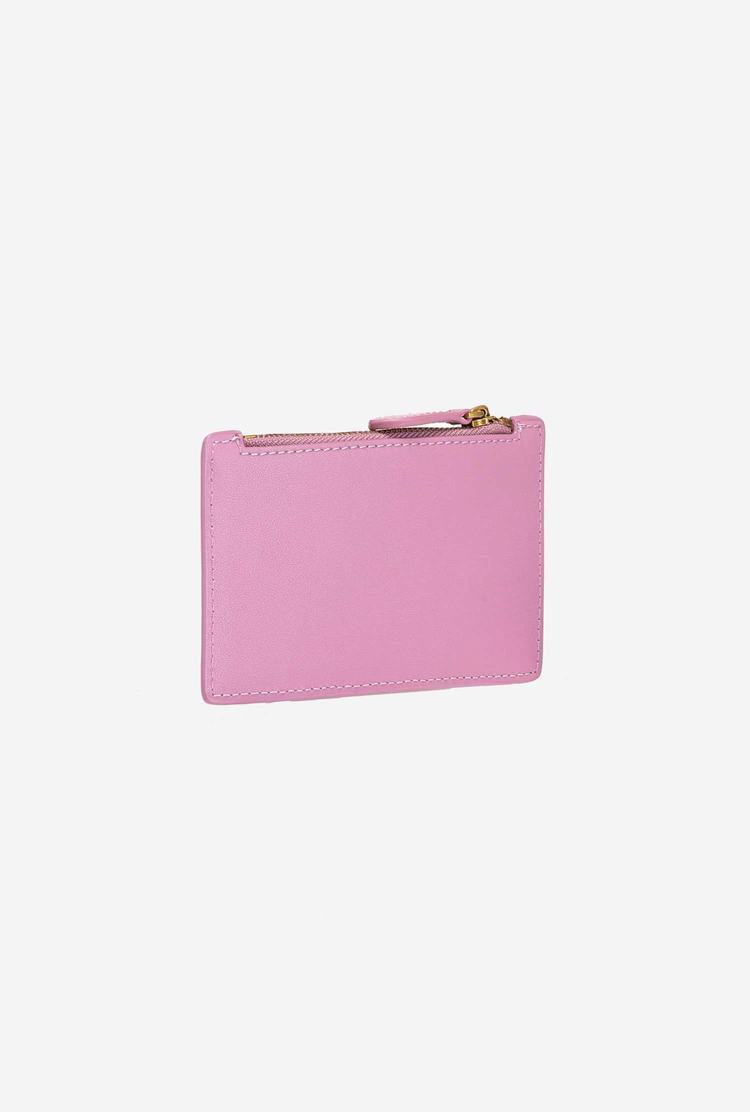 Women's Pinko Zipped Card Holder Purses Pink Gold | Australia-75162489