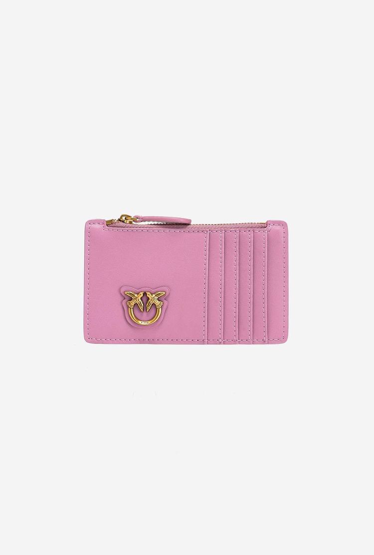 Women\'s Pinko Zipped Card Holder Purses Pink Gold | Australia-75162489