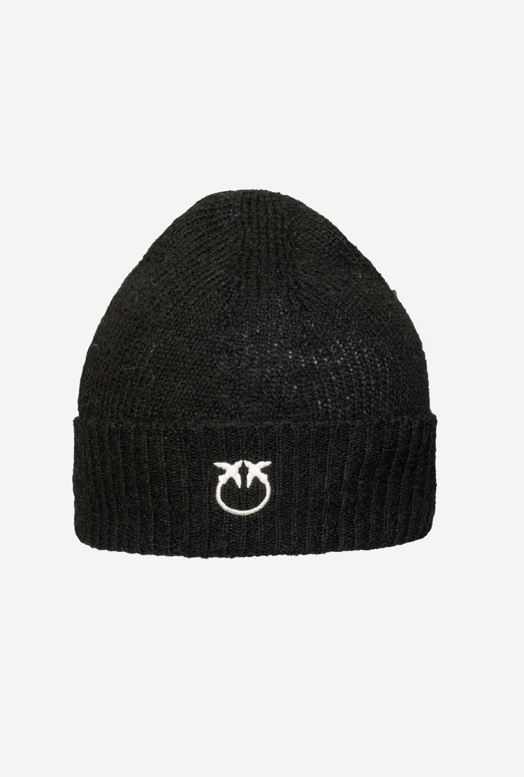 Women's Pinko Alpaca-blend Beanie Black/Cream | Australia-09372659