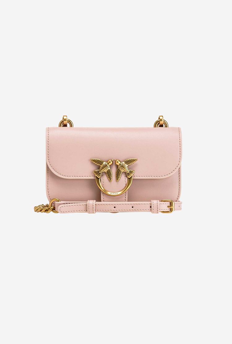 Women's Pinko Baby Love Bag Bell Simply Crossbody Bags Pink Gold | Australia-96234809