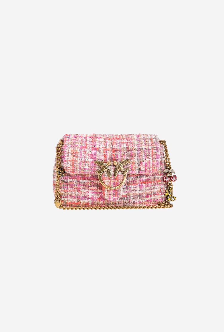 Women's Pinko Baby Love Bag Puff Chevron Lux Straps Crossbody Bags Pink Gold | Australia-61398529