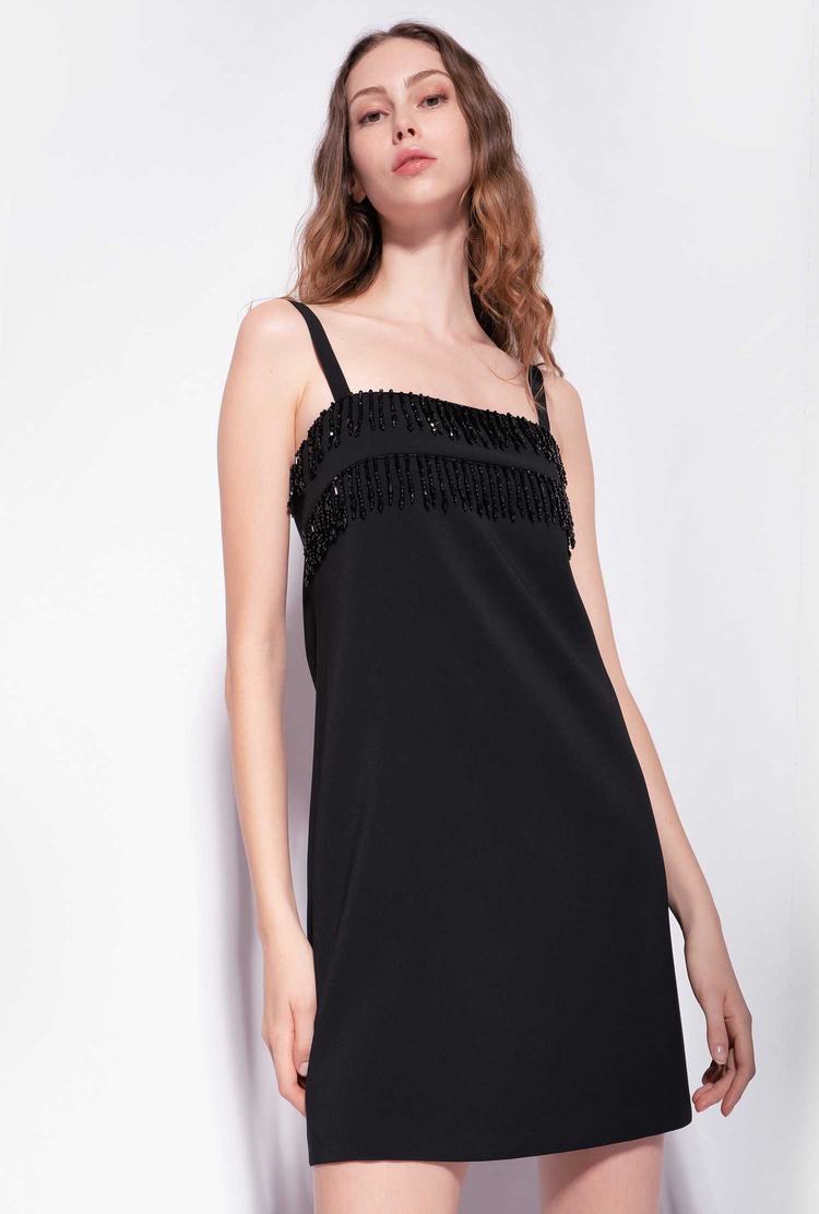 Women's Pinko Beads Dress Black | Australia-71396589