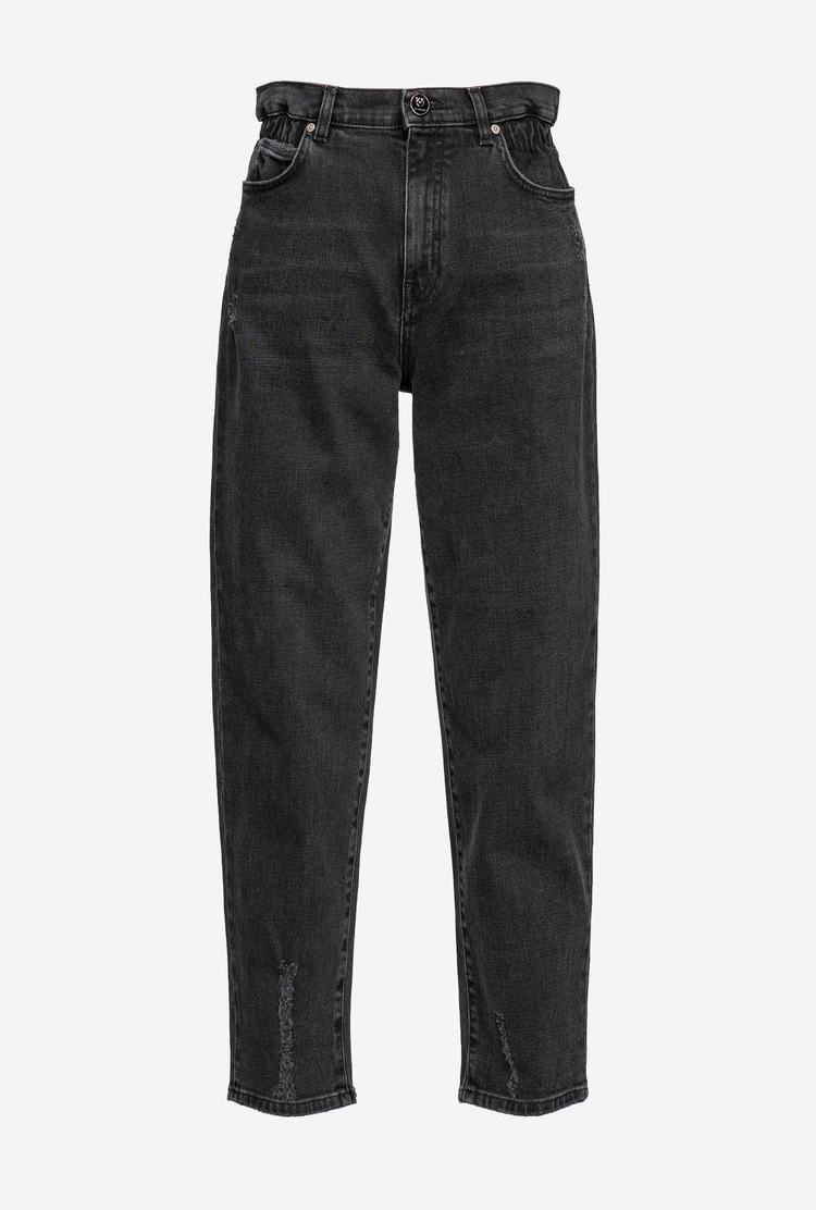 Women's Pinko Black Mom-fit Denim Jeans Black | Australia-16482309