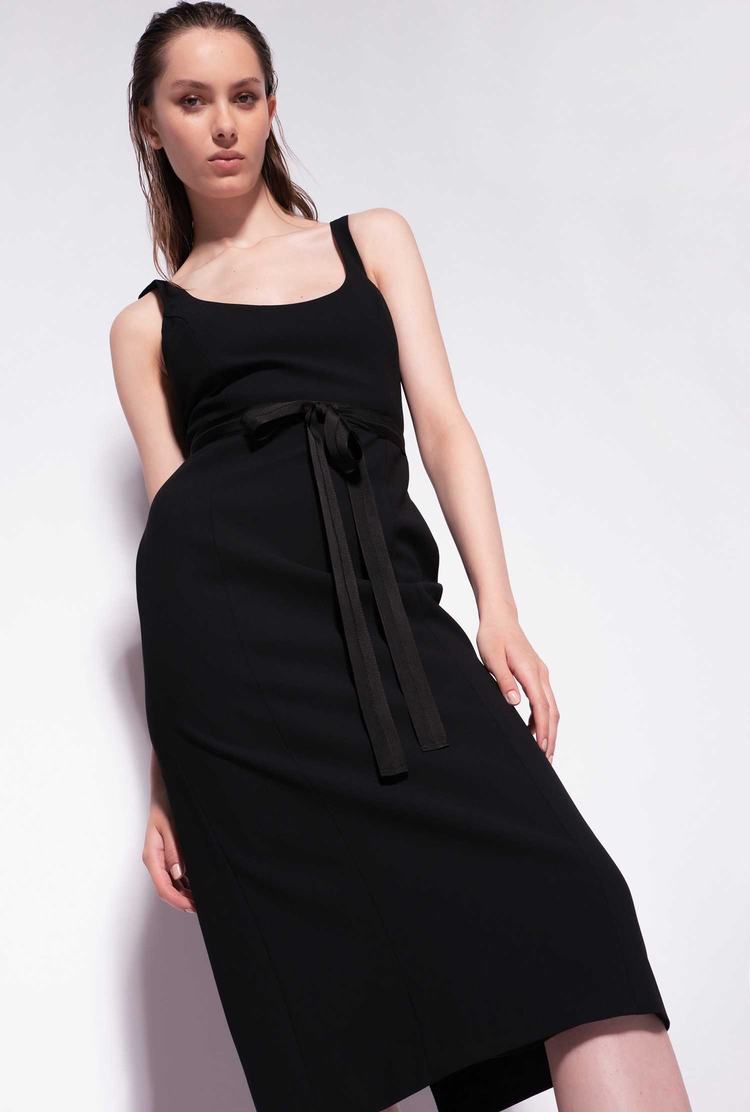 Women's Pinko Bow Dress Black | Australia-41376289