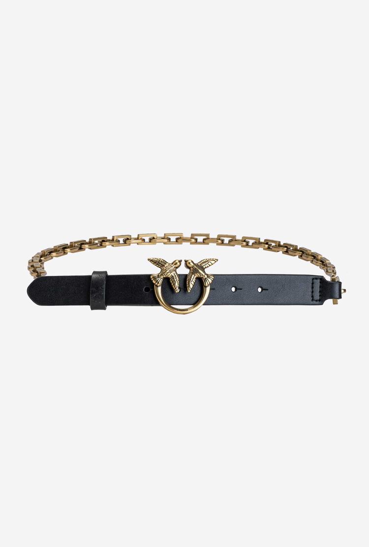 Women's Pinko Chain Belts Black Gold | Australia-59468209