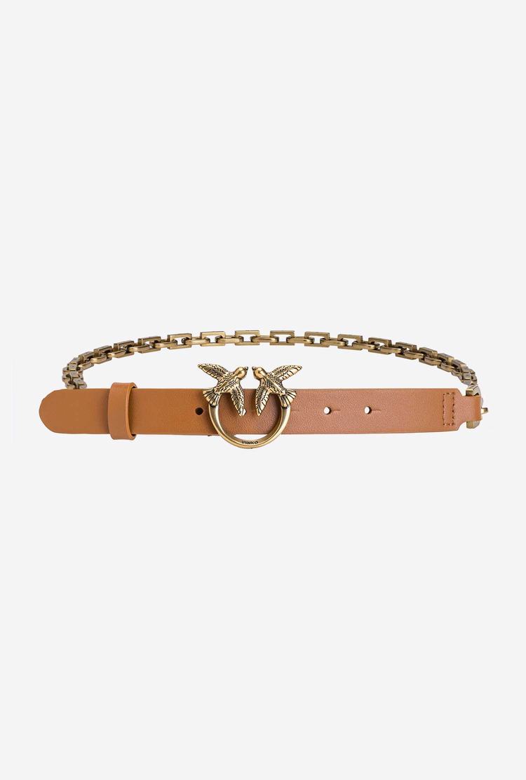 Women's Pinko Chain Belts Brown Gold | Australia-28461979