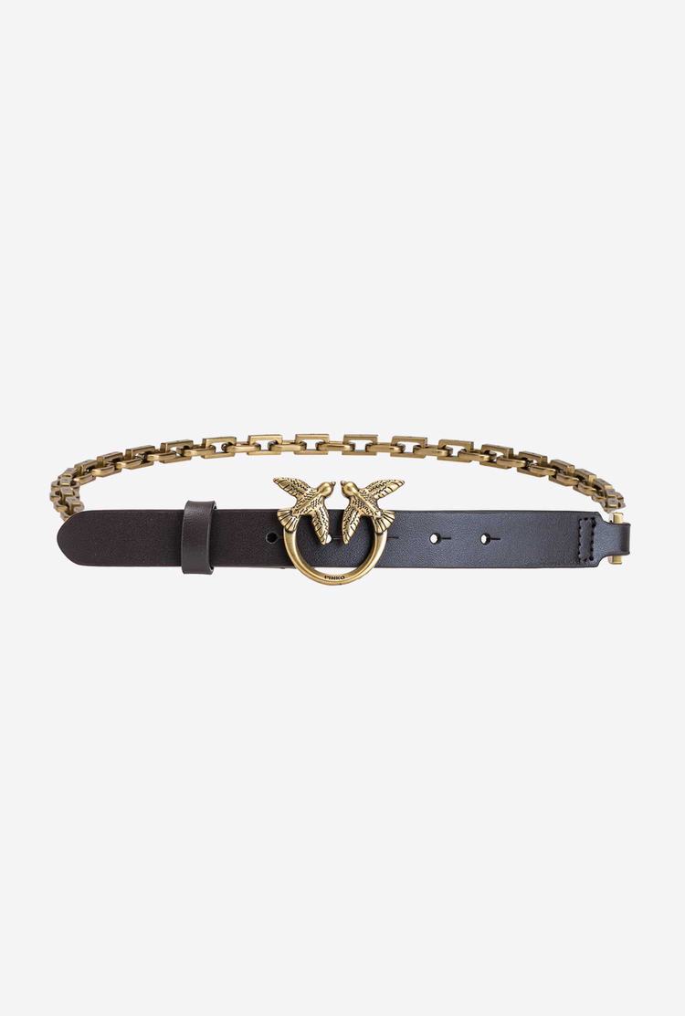 Women's Pinko Chain Belts Dark Brown Gold | Australia-08496129