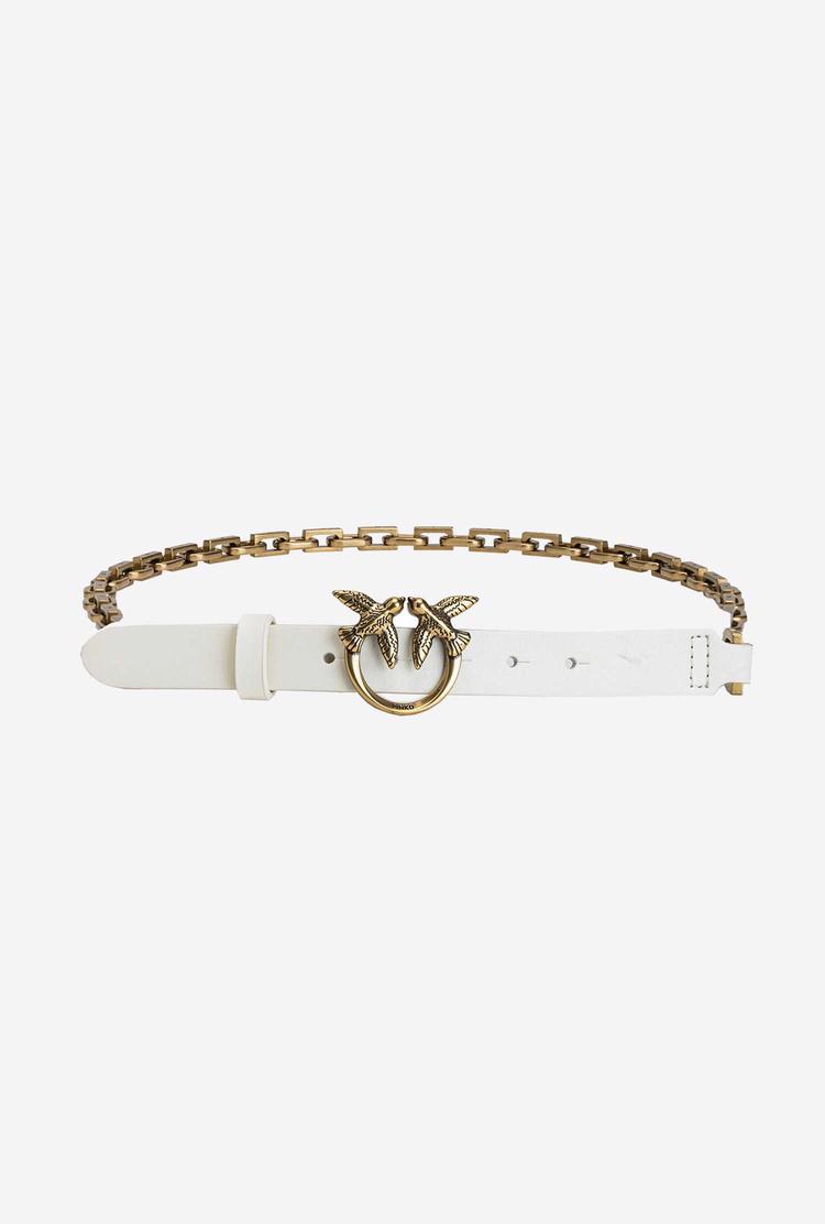 Women's Pinko Chain Belts White Gold | Australia-72456319