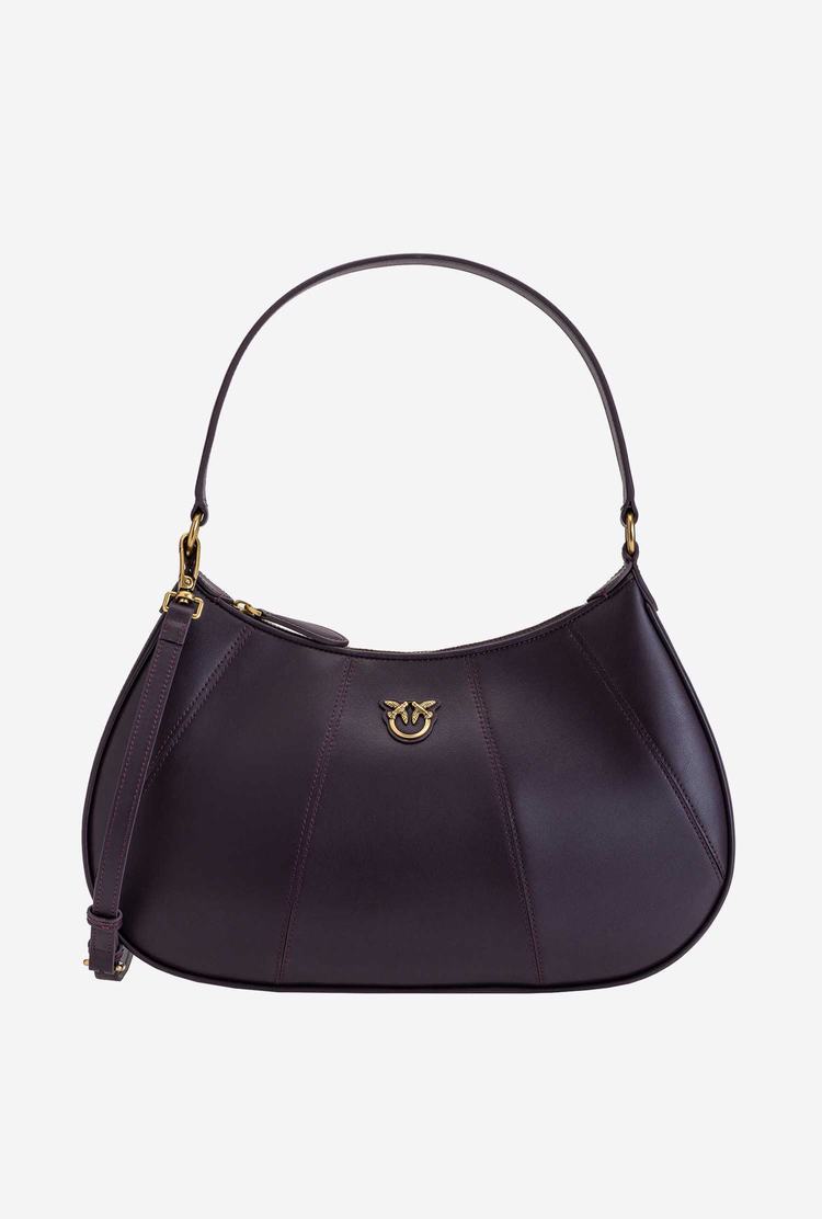 Women's Pinko Classic Half Moon Bag Simply Shoulder Bags Purple Gold | Australia-14350269