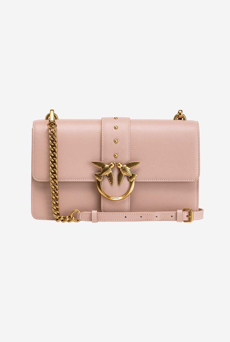 Women's Pinko Classic Love Bag Icon Simply Crossbody Bags Pink Gold | Australia-45796289