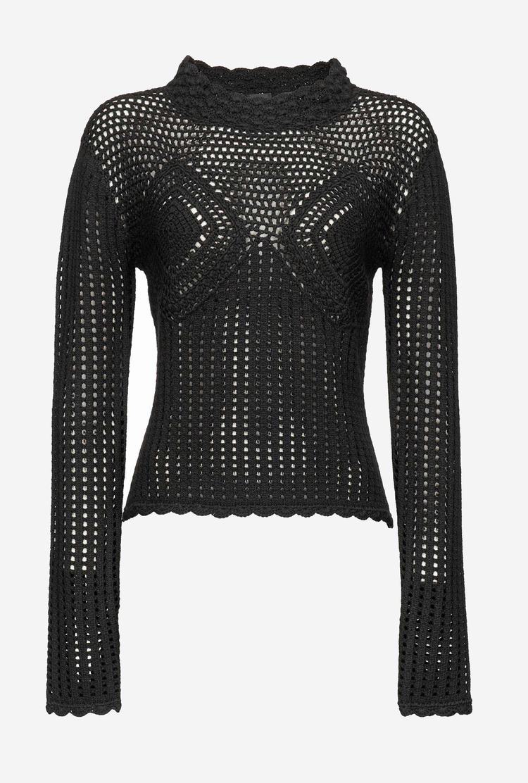 Women's Pinko Crochet Sweaters Black | Australia-53480199