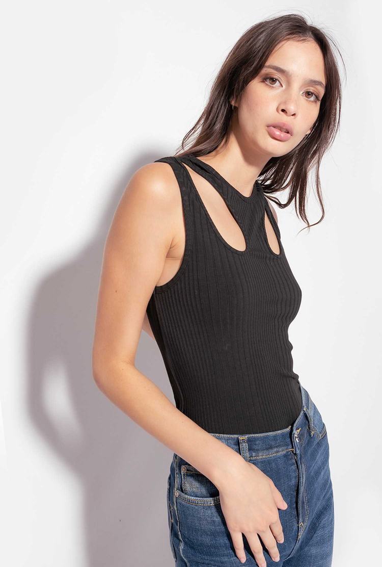 Women's Pinko Cut-out Tanks Black | Australia-26873419