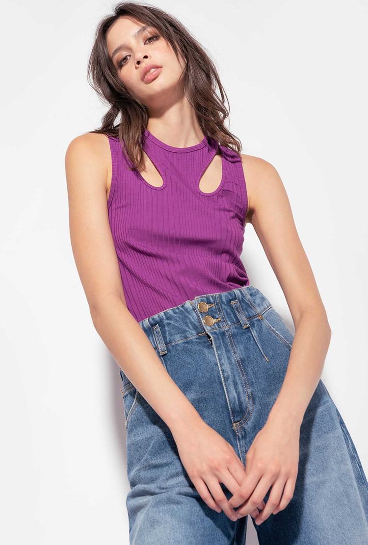 Women's Pinko Cut-out Tanks Purple | Australia-96483719