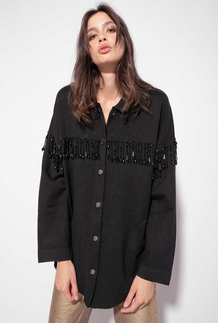 Women's Pinko Embellishment Jackets Black | Australia-13879249